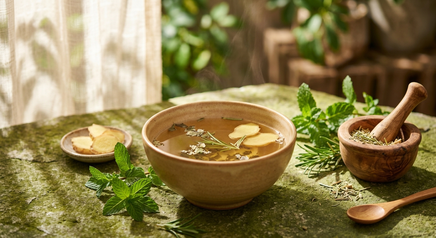 Morning Energy Herbal Tea: Peppermint, Ginger ' Rosemary to Power Your Day