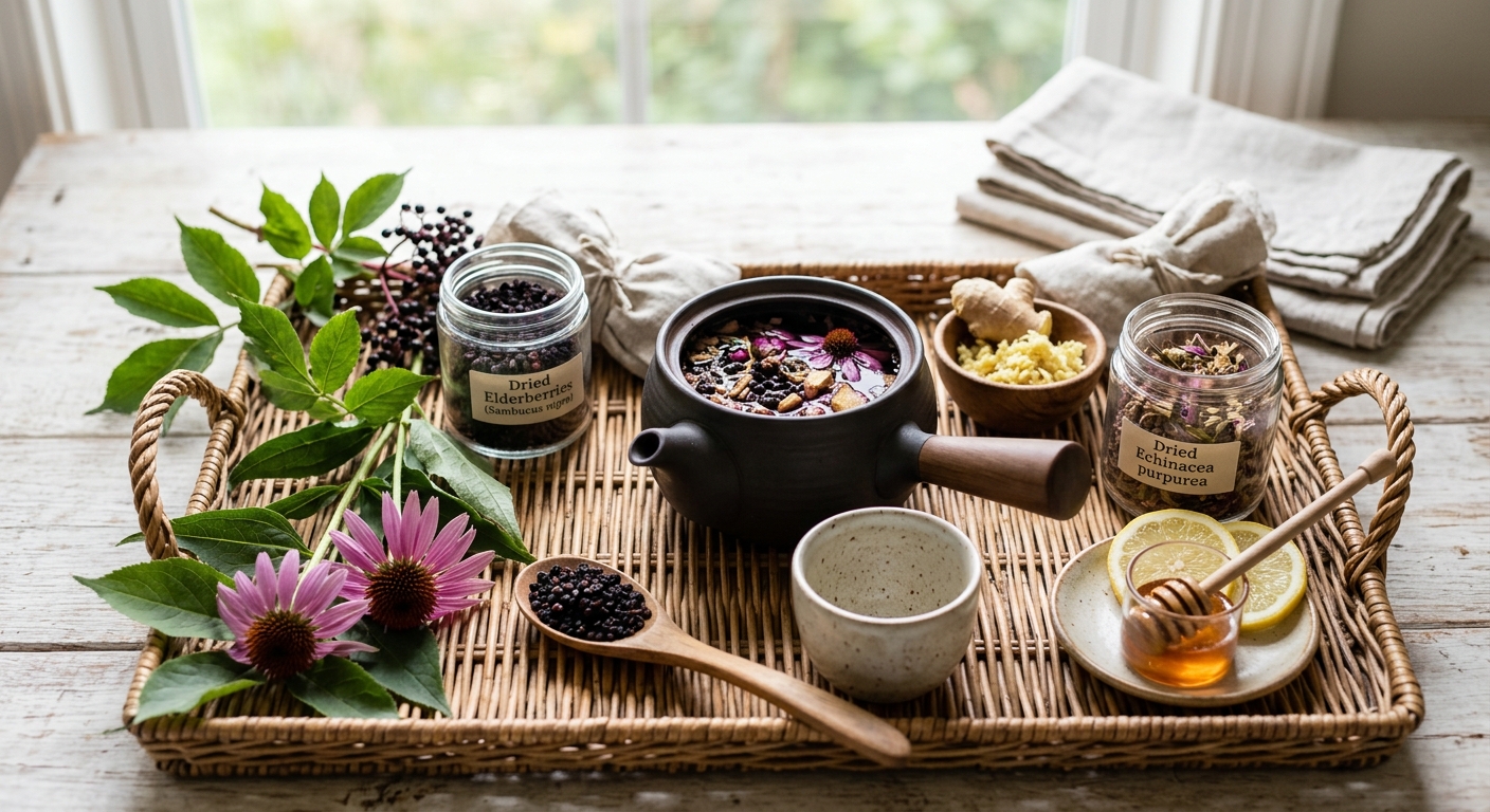 Back-to-School Immune Tea: Elderberry, Echinacea ' Ginger for Seasonal Defense