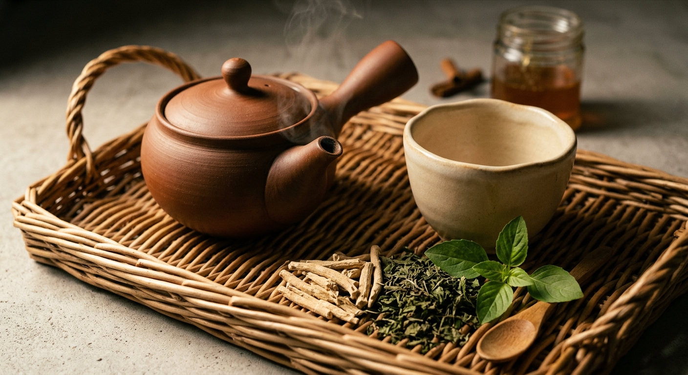 Ashwagandha and Holy Basil Blend Tea: The Ancient Adaptogen Duo for Deep Calm and Restful Sleep