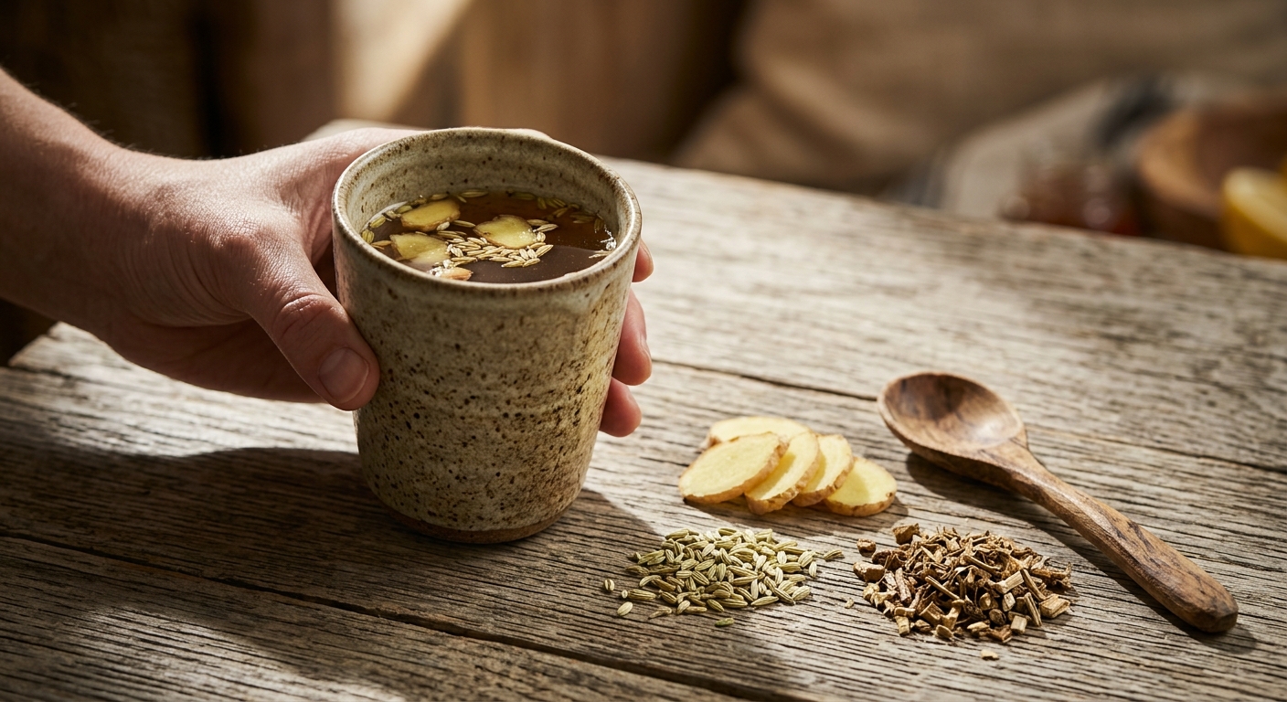 Digestive Enzyme Support Tea: Ginger, Fennel ' Dandelion Root for a Happy Gut