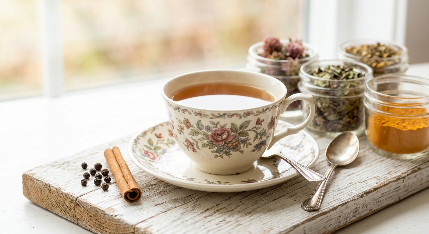 Cervical Health Herbal Tea: Red Clover, Turmeric ' Raspberry Leaf for Women's Wellness