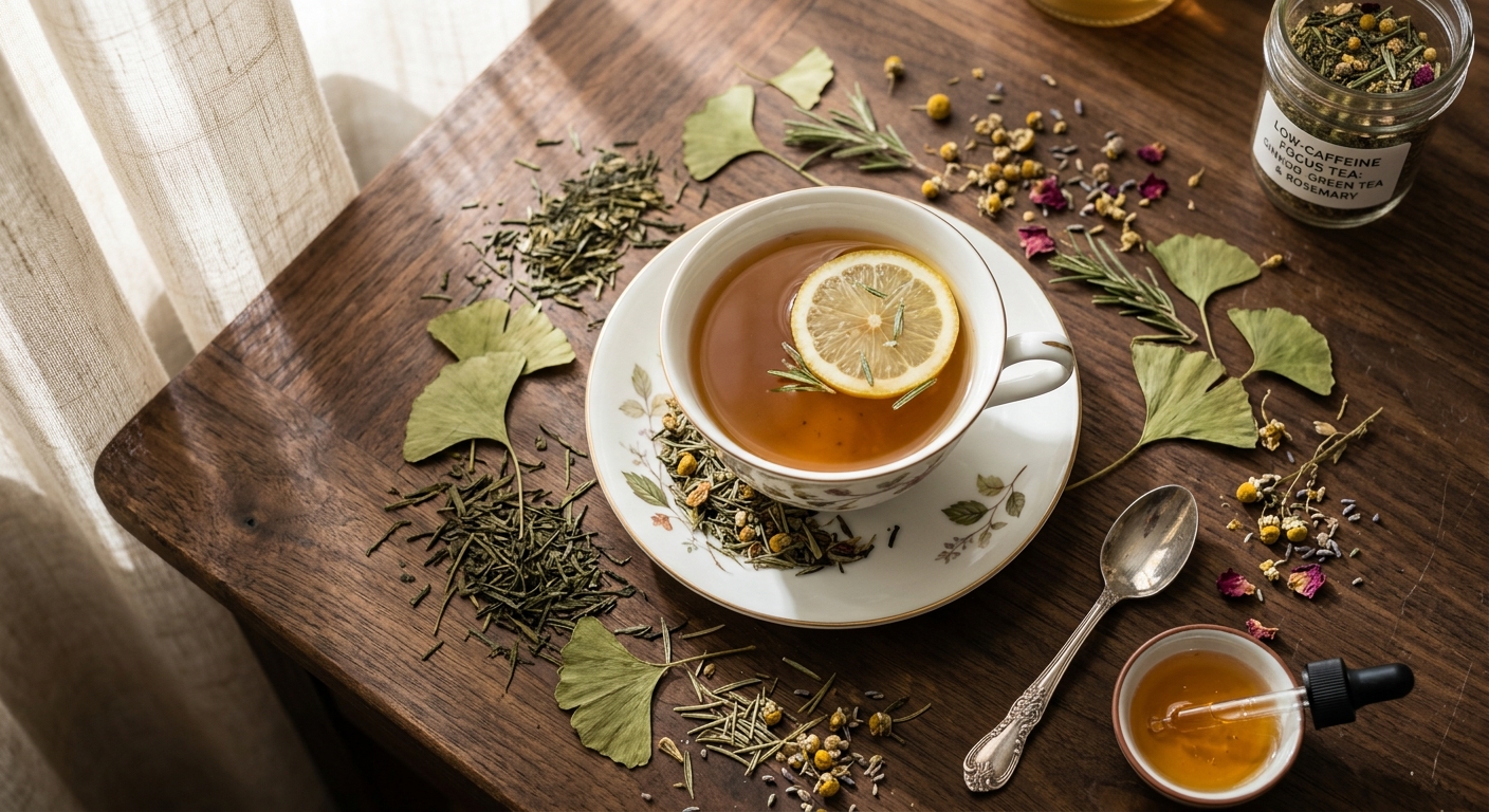 Low-Caffeine Focus Tea: Ginkgo, Green Tea ' Rosemary for Clear, Calm Concentration