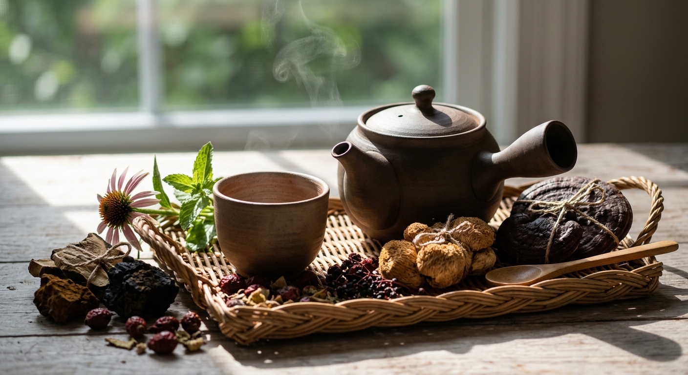Three Mushroom Immune Tea: Reishi, Chaga ' Lion's Mane in One Powerful Cup