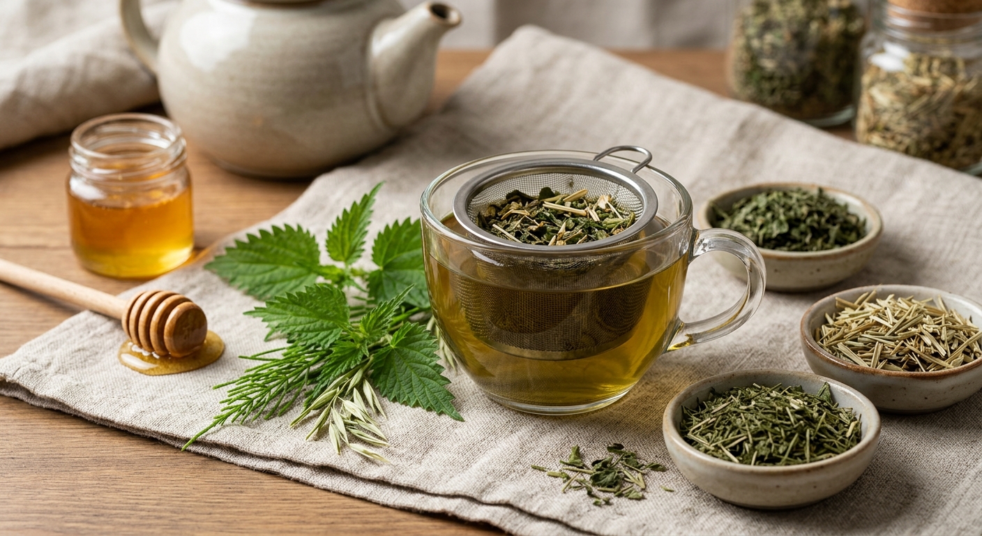 Calcium Absorption Women's Tea: Nourishing Bones Naturally with Nettle, Oatstraw, and Horsetail