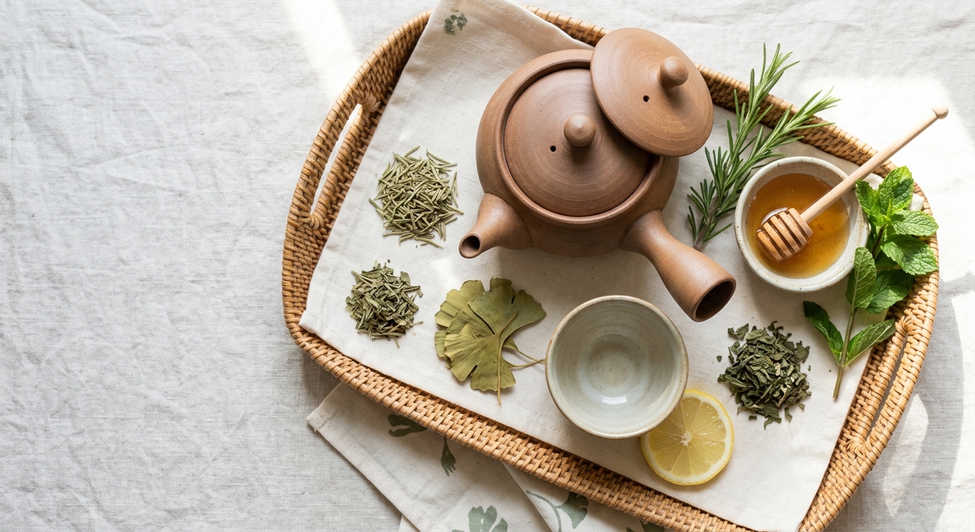 Brain Fog Clearing Tea: Rosemary, Ginkgo ' Peppermint Blend for Sharp Focus