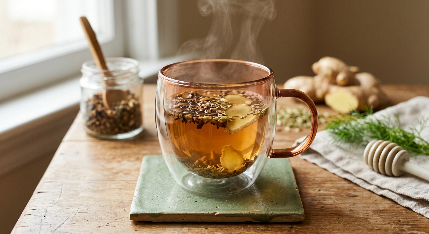 Fat Digestion Support Tea: Dandelion, Ginger ' Fennel for a Happier Gut
