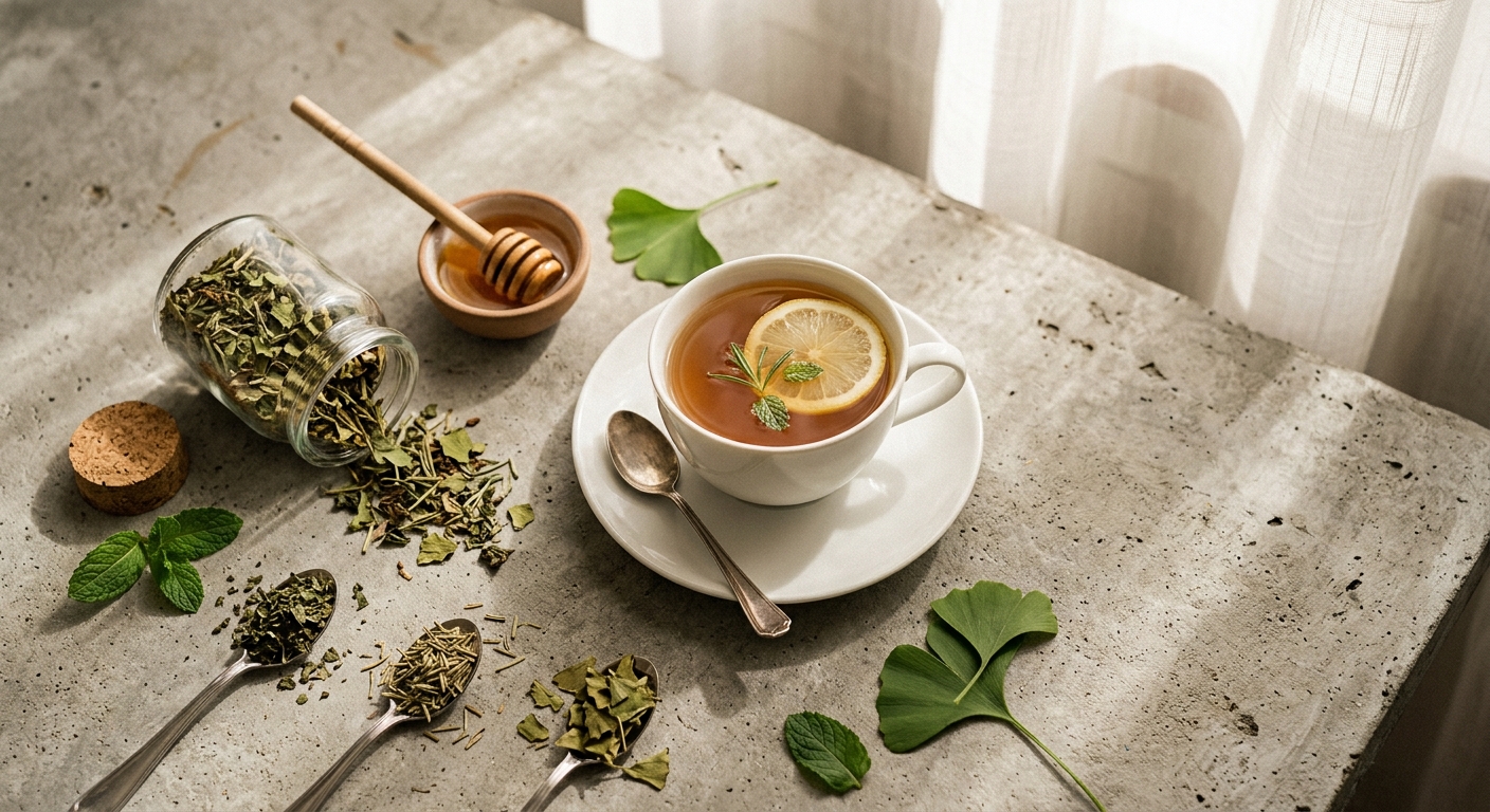 Productivity Herbal Tea: The Focus-Boosting Blend of Peppermint, Ginkgo, and Rosemary