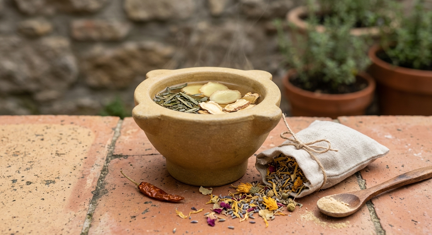 Natural Pre-Workout Tea: Green Tea, Ginger, and Ginseng for Sustained Energy and Focus