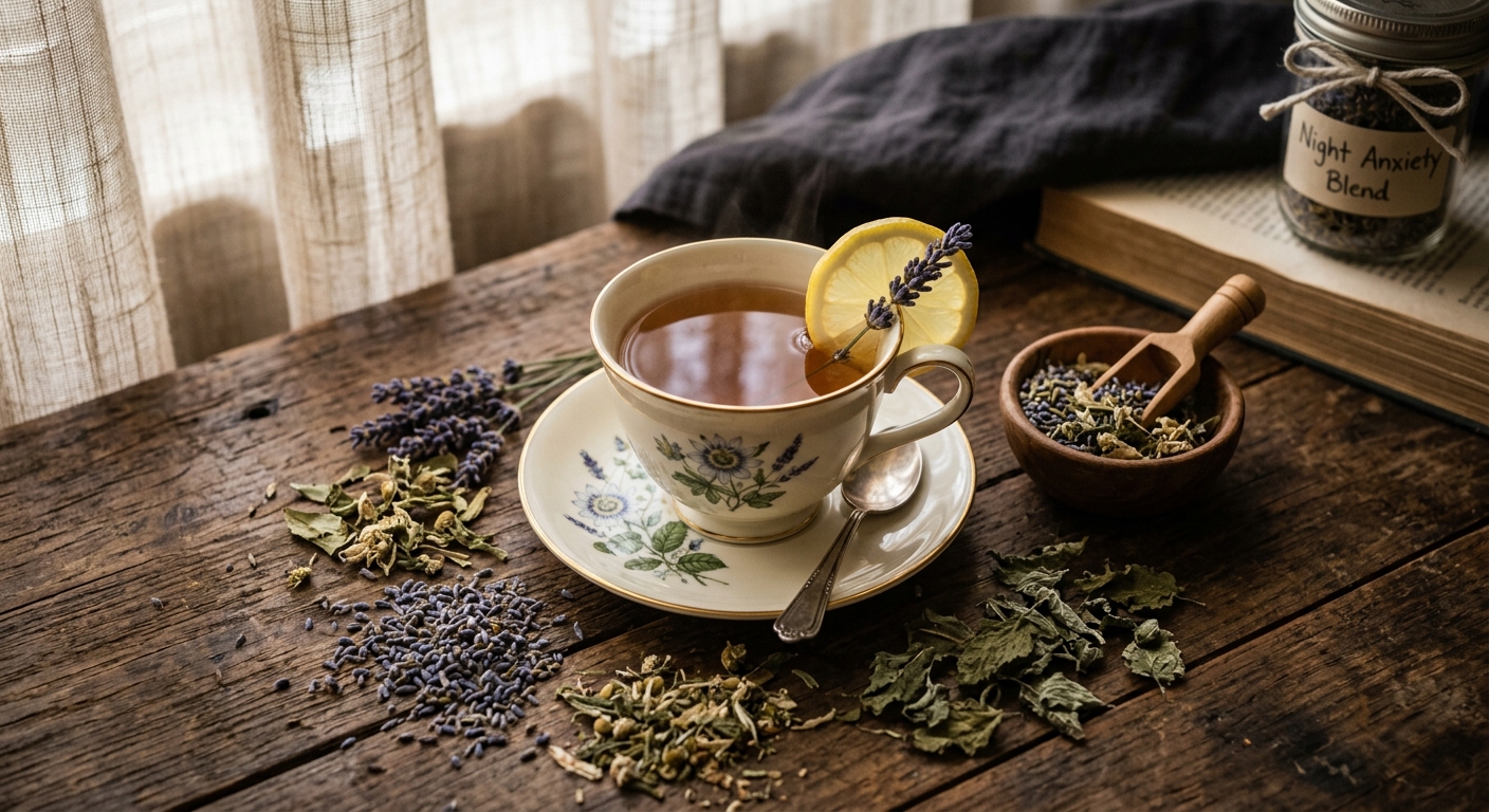 Night Anxiety Herbal Tea: A Calming Blend to Quiet the Mind Before Bed